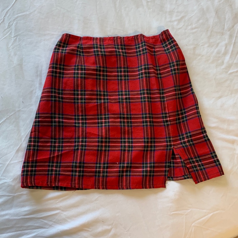 Princess Polly Red Plaid skirt